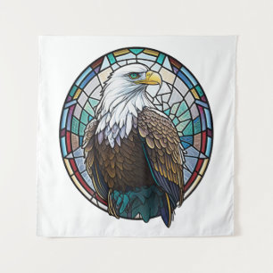 Eagle Bird Animal Portrait Gestaltete Glass Wildli Wandteppich