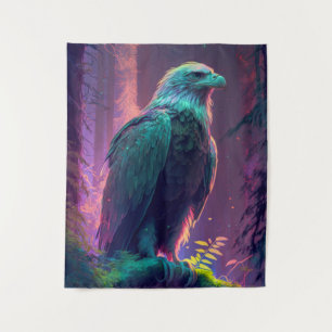 Eagle Bird Animal Portrait Painting Wildlife Wandteppich