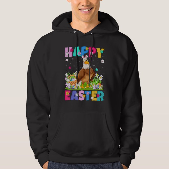 Eagle Bird Happy Osterfest Sonniger Adler Ostern Hoodie (Vorderseite)