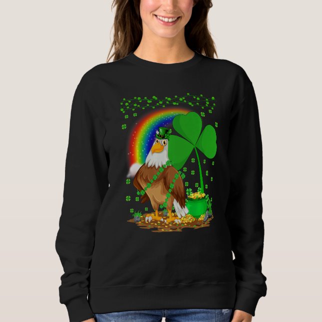 Eagle Bird Kleeblatt Rainbow Eagle St Patrick's Da Sweatshirt (Vorderseite)