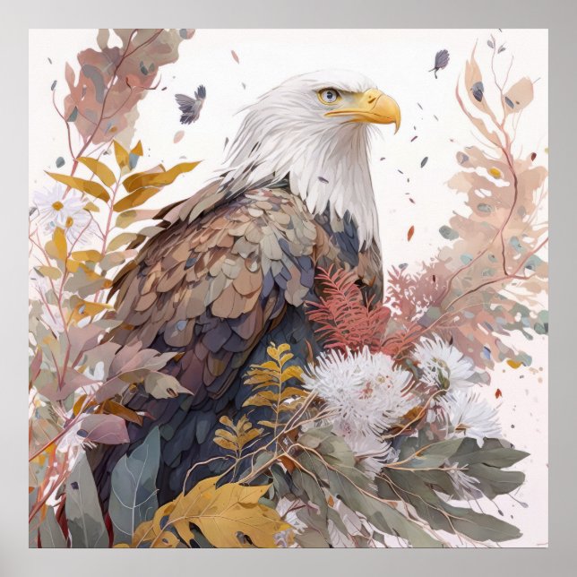 Eagle Bird Portrait Animal Painting Wildlife Free Poster (Vorne)