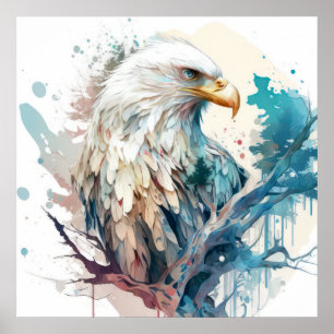 Eagle Bird Portrait Animal Painting Wildlife Free Poster