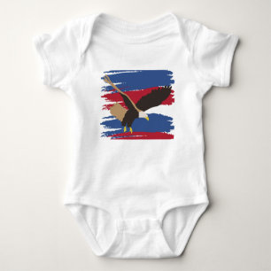 Eagle Bird USA Patriotic American Flag Baby Strampler