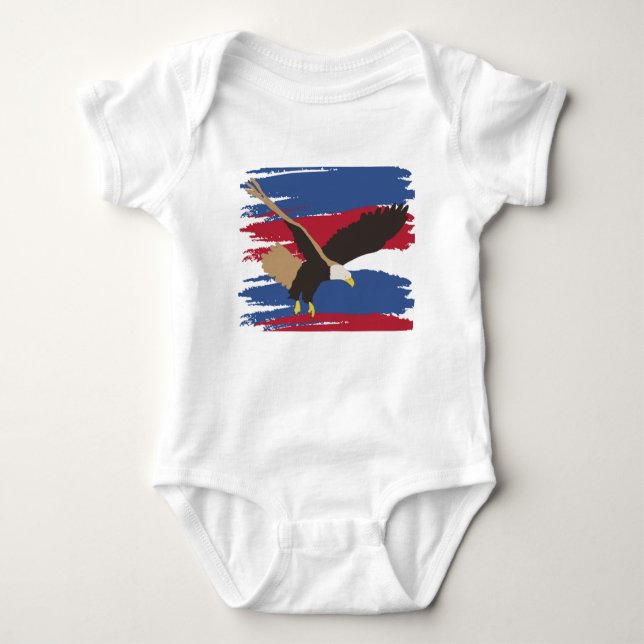 Eagle Bird USA Patriotic American Flag Baby Strampler (Vorderseite)