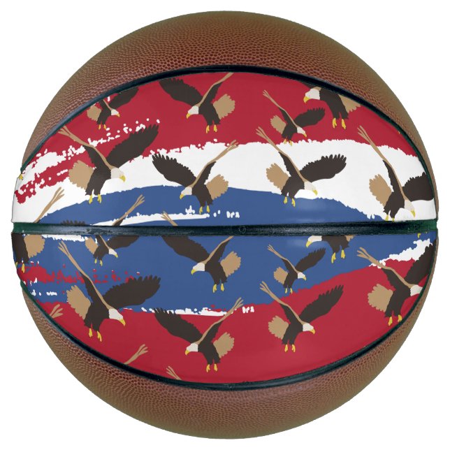 Eagle Bird USA Patriotic American Flag Basketball (Vorderseite)