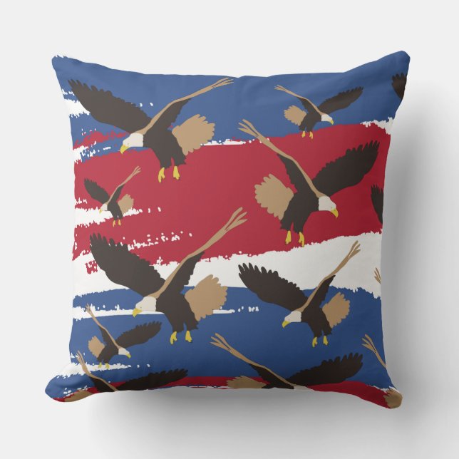 Eagle Bird USA Patriotic American Flag Kissen (Vorderseite)