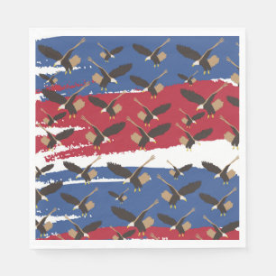 Eagle Bird USA Patriotic American Flag Serviette
