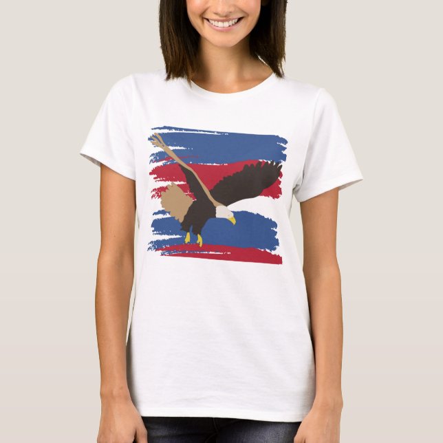 Eagle Bird USA Patriotic American Flag T-Shirt (Vorderseite)