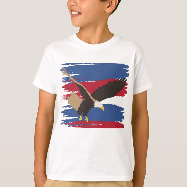 Eagle Bird USA Patriotic American Flag T-Shirt (Vorderseite)