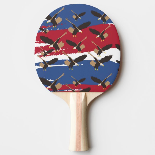 Eagle Bird USA Patriotic American Flag Tischtennis Schläger (Vorderseite)