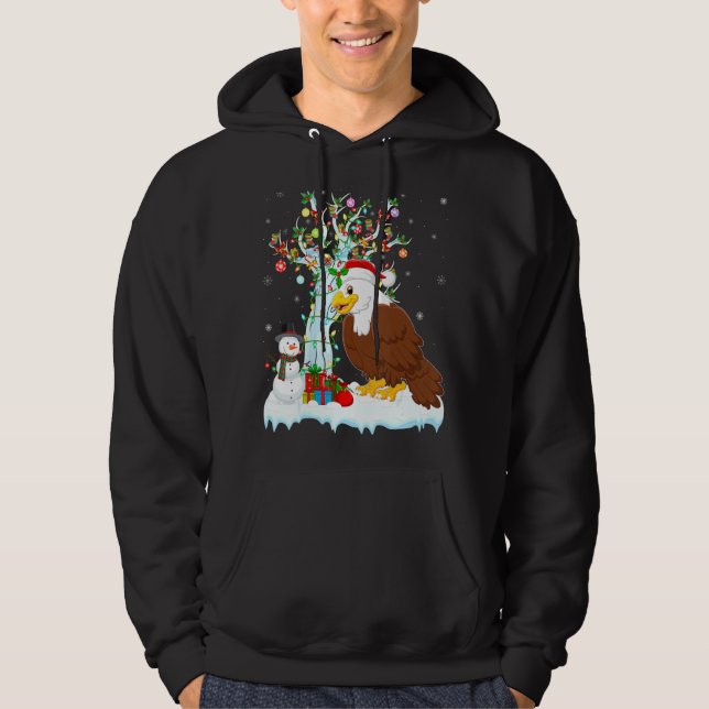 Eagle Bird Weihnachtsbaum Weihnachtsmannmütze Eagl Hoodie (Vorderseite)
