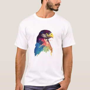 Eagle Bird Wild Nature Tierfarben Kunst, Dichtung  T-Shirt