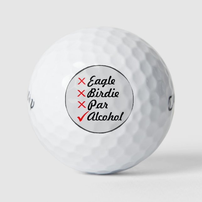 Eagle Birdie Par Alcohol Golf Spaß Golfball (Vorderseite)