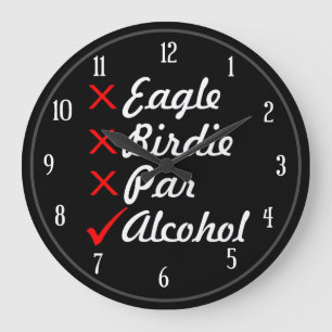 Eagle Birdie Par Alcohol Spaß Große Wanduhr