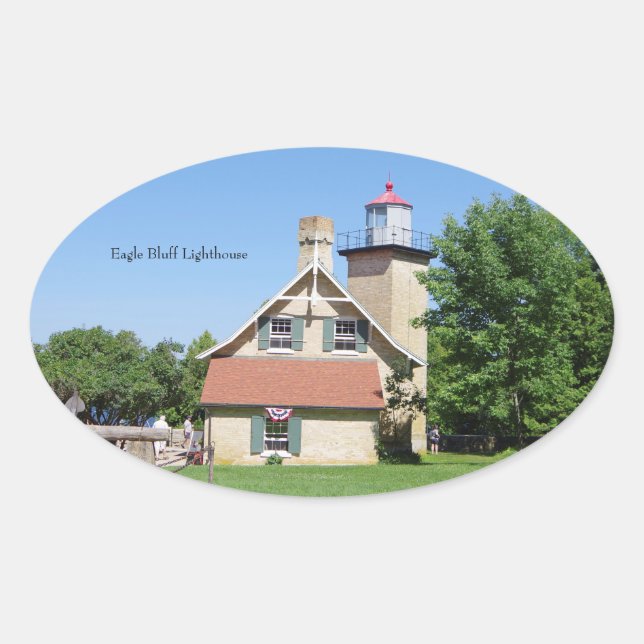 Eagle Bluff Lighthouse Aufkleber (Vorderseite)