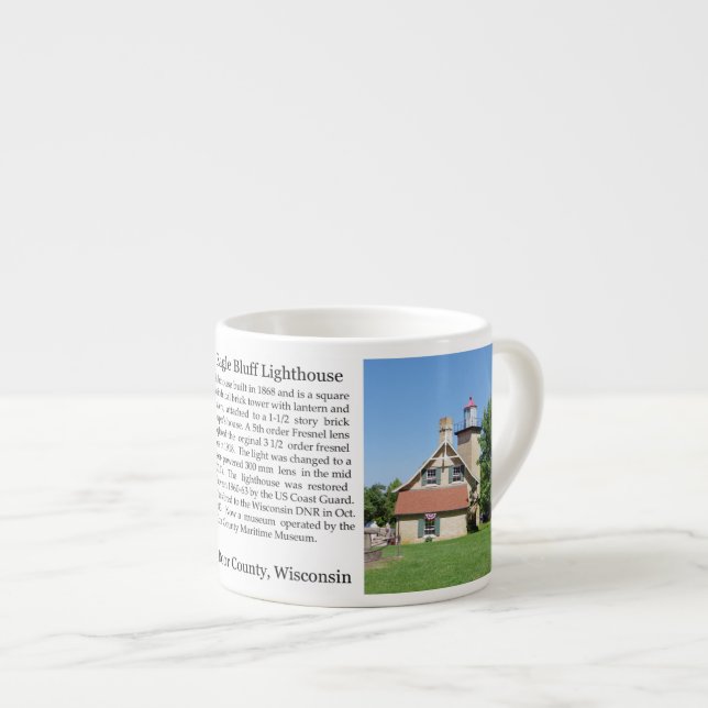 Eagle Bluff Lighthouse History Epresso Tasse (Vorderseite Rechts)