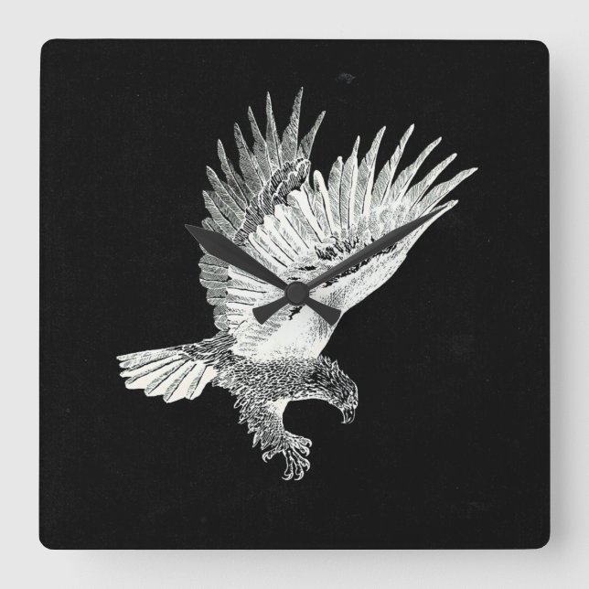 Eagle by Night  Quadratische Wanduhr (Vorderseite)