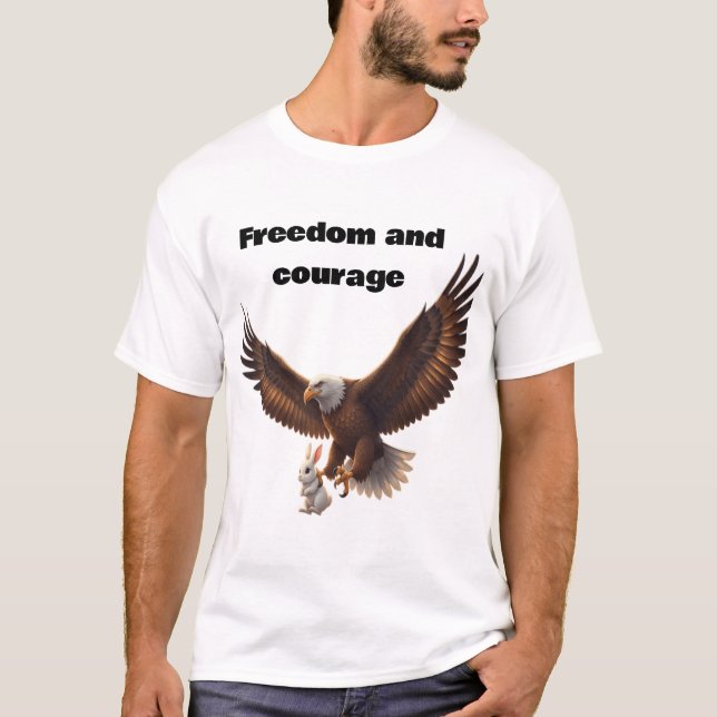 Eagle Carrying Bunny – Inspirational Freedom Desig T-Shirt (Vorderseite)