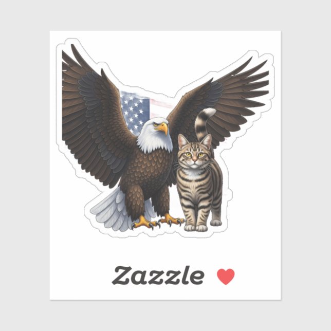 Eagle & Cat Collab - Patriotische Unabhängigkeit d Aufkleber (Blatt)