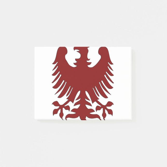 Eagle Coat Arms Phoenix Maroon Nobility Heraldic Post-it Klebezettel (Vorderseite)