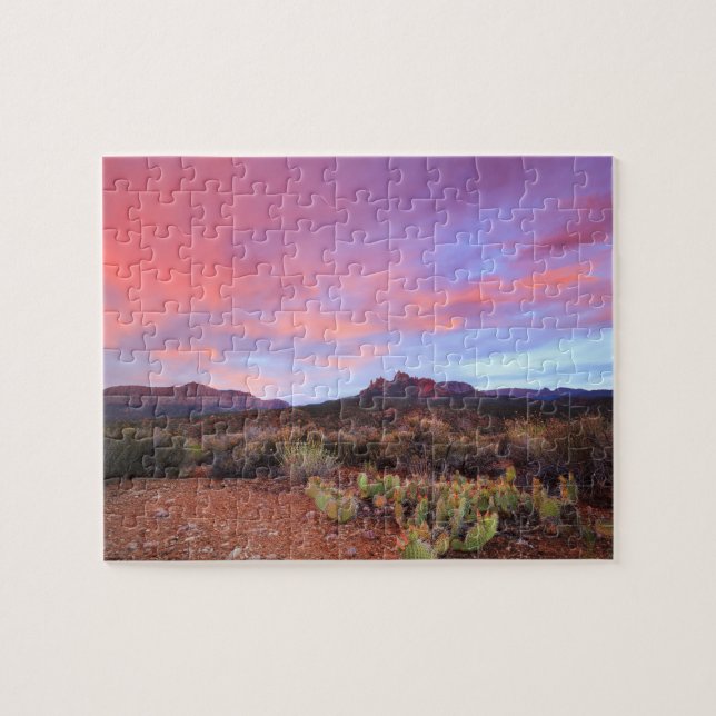 Eagle Crags Zion Cactus Sunset Puzzle (Horizontal)