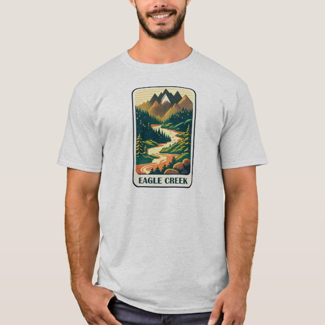 Eagle Creek Oregon Farben T-Shirt (Vorderseite)