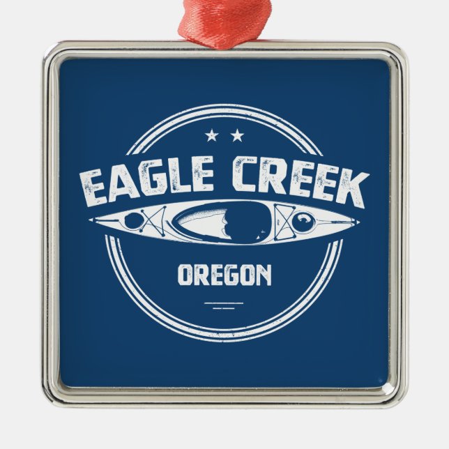 Eagle Creek Oregon Kayaking Ornament Aus Metall (Vorne)