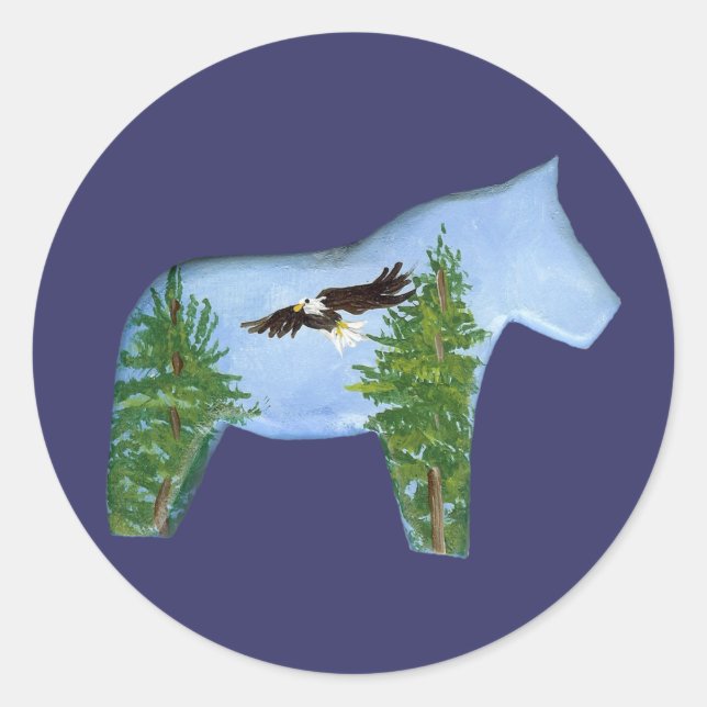 Eagle Dala Horse Sticker (Vorderseite)