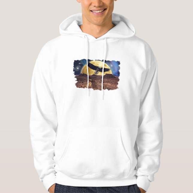 Eagle & Desert Moon Fantasy Wildlife Hoodie (Vorderseite)