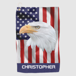 Eagle, die amerikanische Flagge, Patriotisch Golfhandtuch