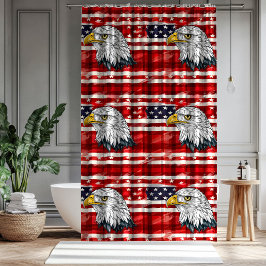 Eagle Emblem Curtain Bold Patriotic Bath Design Duschvorhang