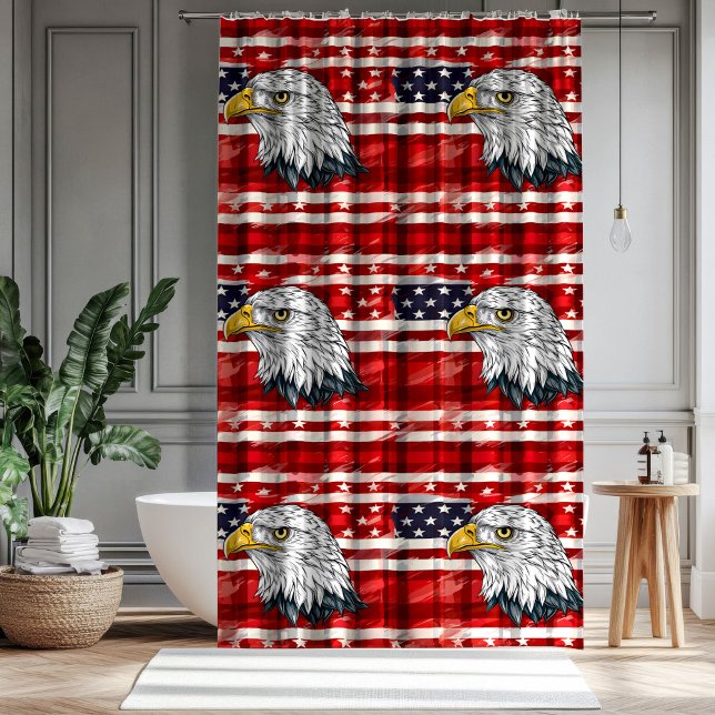Eagle Emblem Curtain Bold Patriotic Bath Design Duschvorhang (Eagle Emblem Curtain Bold Patriotic Bath Design)