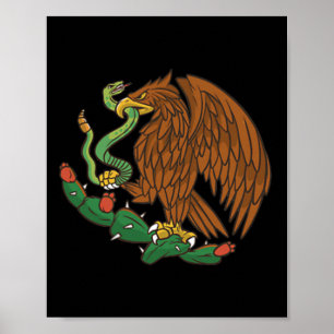 Eagle Emblem Mexiko mexikanische Flagge Cinco De M Poster