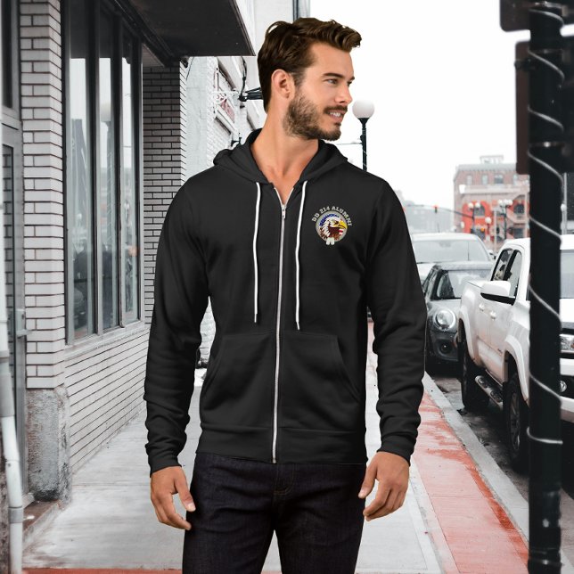 Eagle Emblem USA Flag | DD 214 Alumni Black Hoodie (Von Creator hochgeladen)