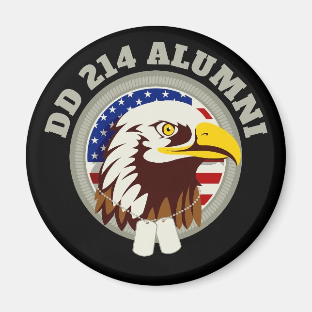 Eagle Emblem USA Flag | DD 214 Alumni Magnet (Vorne)