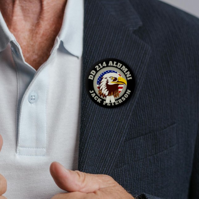 Eagle Emblem USA Flag | DD 214 Alumni Monogramm Button (Von Creator hochgeladen)
