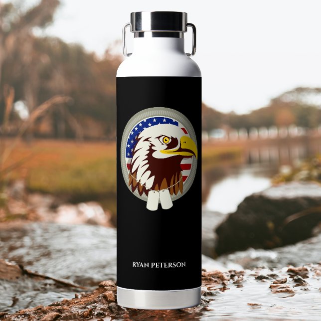 Eagle Emblem USA Flag Vertical Trinkflasche (Von Creator hochgeladen)