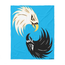 "Eagle Eye" Fleece Blanket Design - Blau
