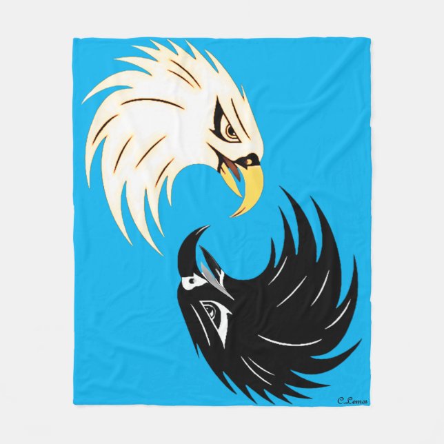 "Eagle Eye" Fleece Blanket Design - Blau (Vorderseite)