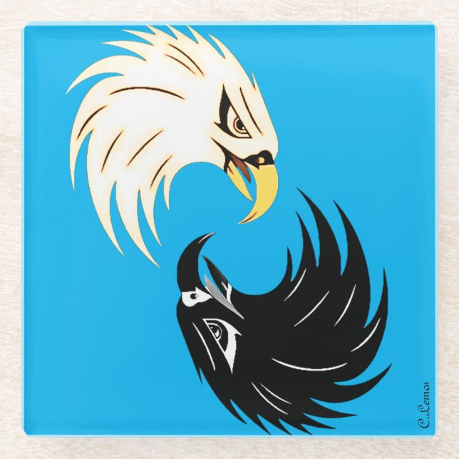 "Eagle Eye" Untersetzer - Blau (Vorderseite)