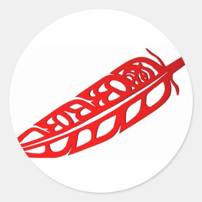 Eagle Feather Design Runder Aufkleber (Vorderseite)