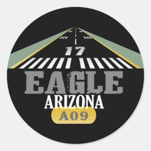 Eagle, Flughafen AZ A09 Runder Aufkleber
