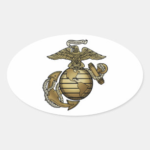 Eagle Globe Anchor Ovaler Aufkleber