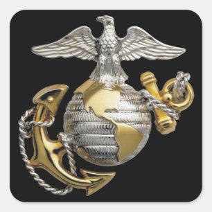 Eagle Globe Anchor Quadratischer Aufkleber