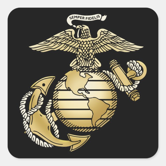 Eagle Globe Anchor Quadratischer Aufkleber (Vorderseite)