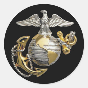 Eagle Globe Anchor Runder Aufkleber