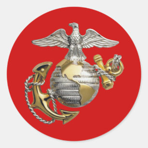 Eagle Globe und Anchor Runder Aufkleber