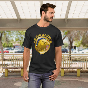 Eagle Gold Emblem USA Flag DD 214 Alumni Black T-Shirt