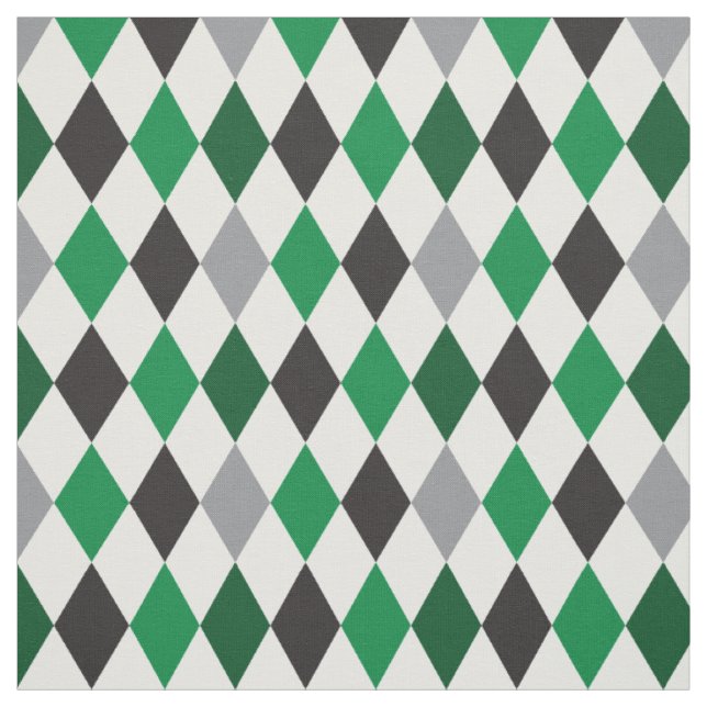 Eagle Green & Black Raute Muster Stoff (Muster)