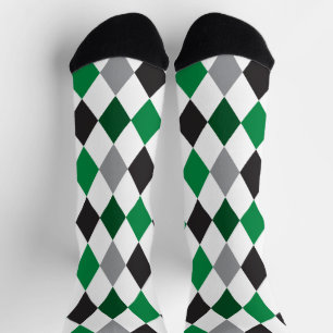 Eagle Green und Black Raute Pattern Socks Socken
